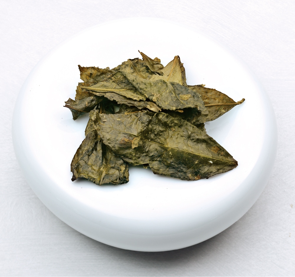 大小の茶葉がまじっているのは手摘みならでは。一般的な番茶とは違い、透明感のある山吹色のお茶になる。